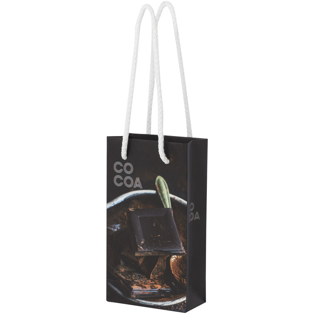 Handgemaakte 170 g/m2 integra papieren tas van met PP woven handgrepen - 9,5 x 4 x 17 cm