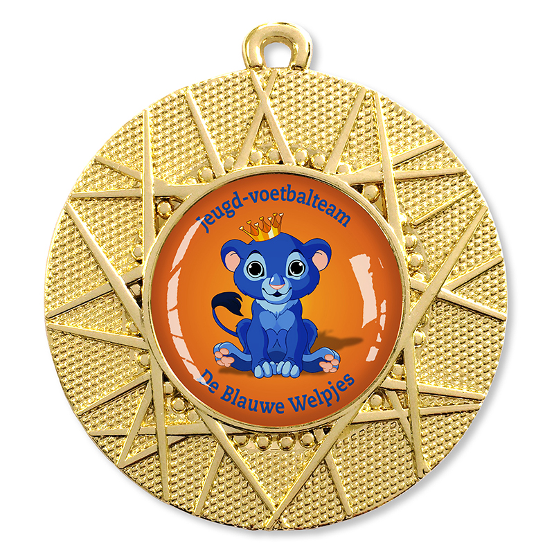 Medaille, diameter 50 mm inclusief halslint en dominglabel