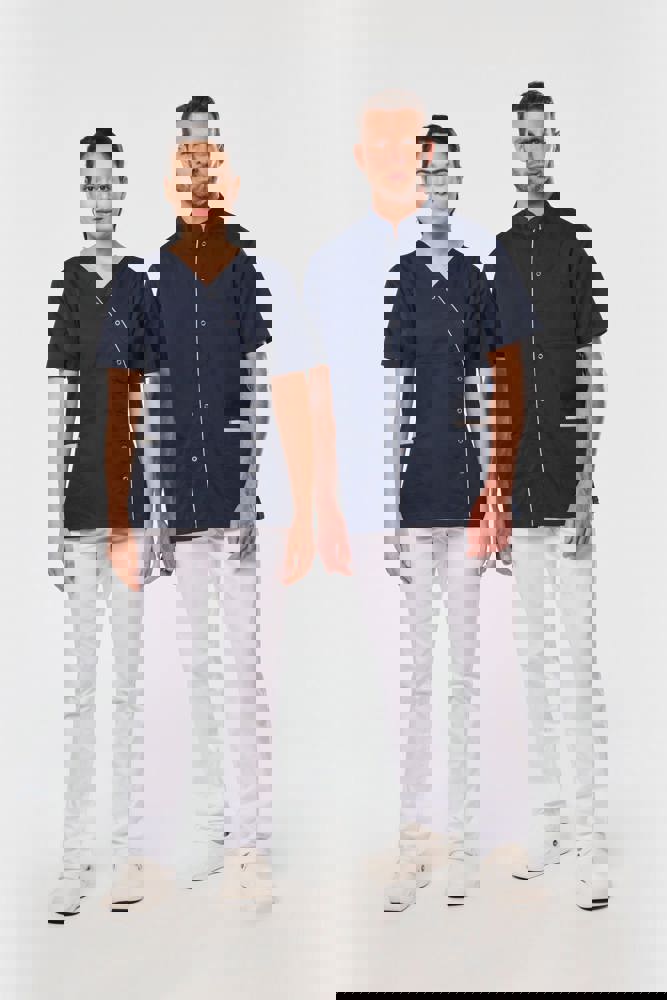 WK505C - Herenoverhemd in polykatoen met drukknopen