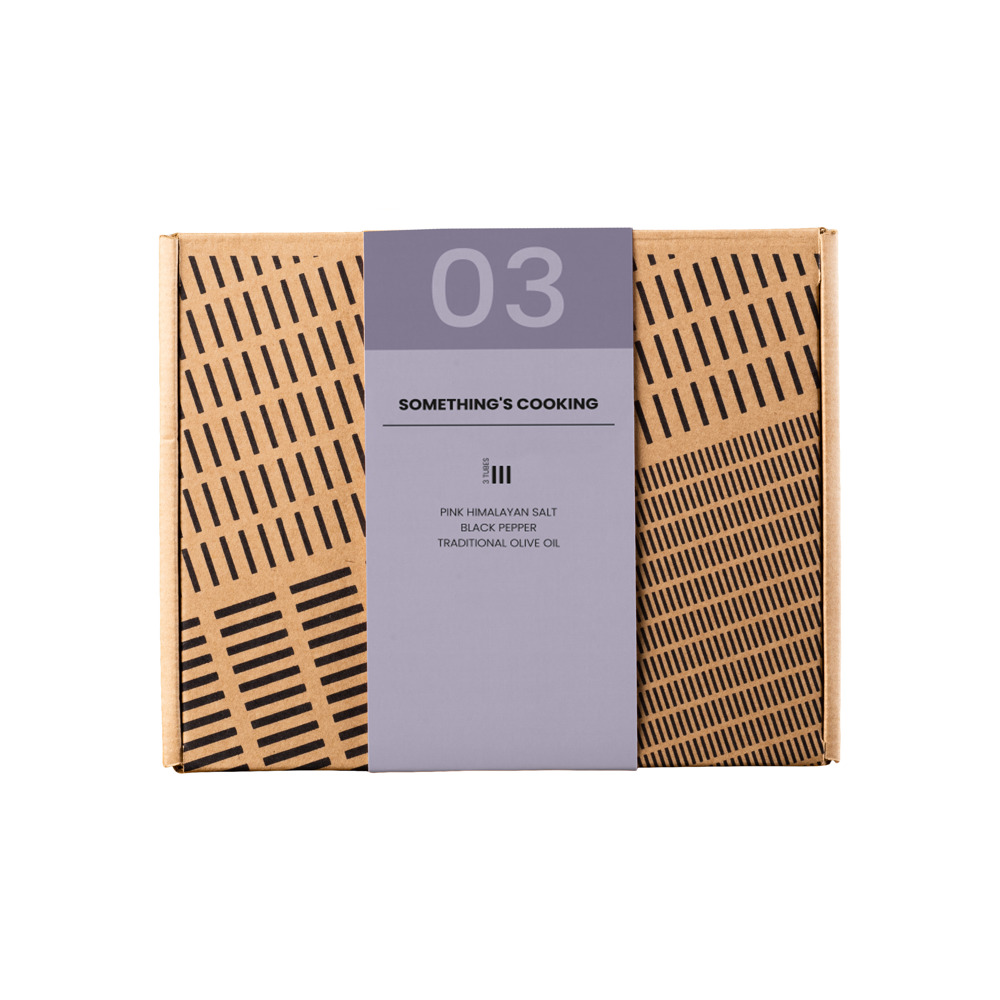 Brievenbuspakket | 1 x zwarte peper (26 gram) | 1 x Himalaya zout (63 gram) | 1 olijfolie 50 ML | rPET