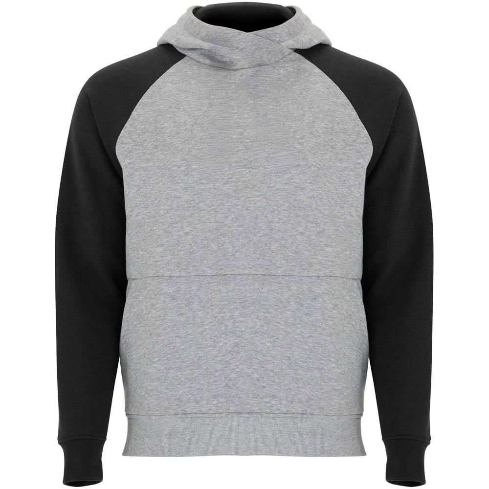 Badet 280 g/m² tweekleurige kinderhoodie - Gemêleerd grijs, Zwart