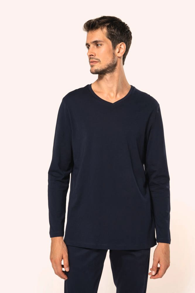 PK306 - Supima® heren-T-shirt V-hals lange mouwen