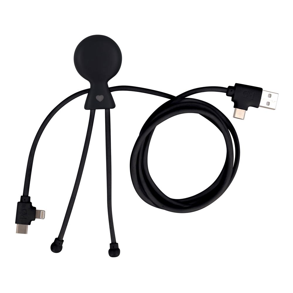 2089 | Xoopar Mr. Bio Long Power Delivery Oplaadkabel - Zwart