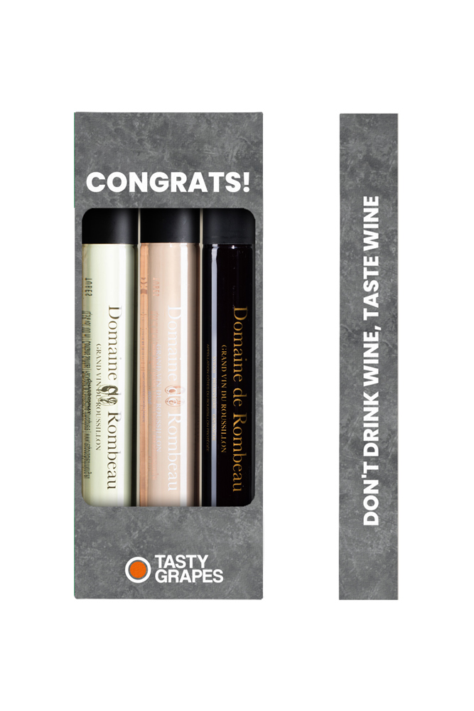 Tasty Grapes | Moments Proeverij | Domaine de Rombeau mix | 3x 100 ML | rPET | Congrats!