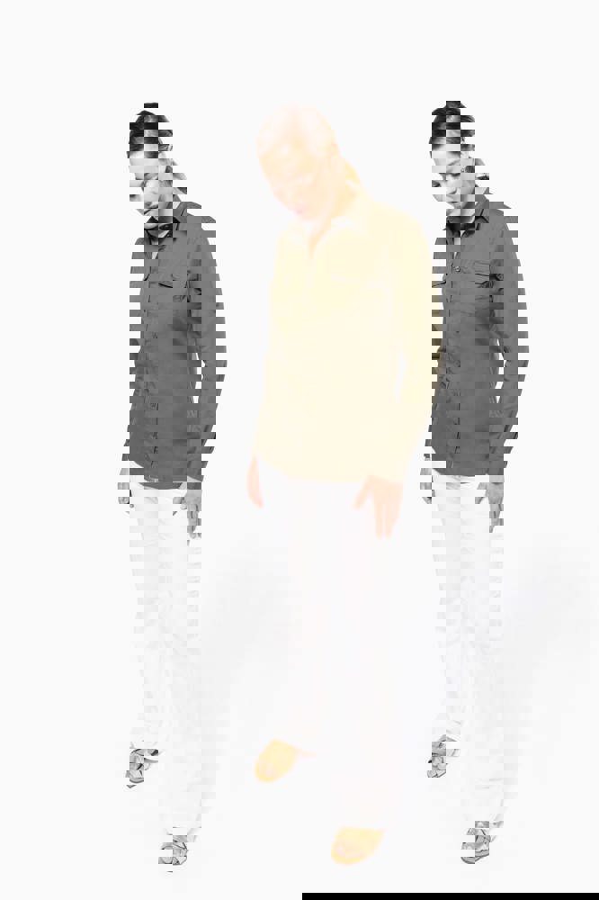 K591 - Damesoverhemd safari lange mouwen