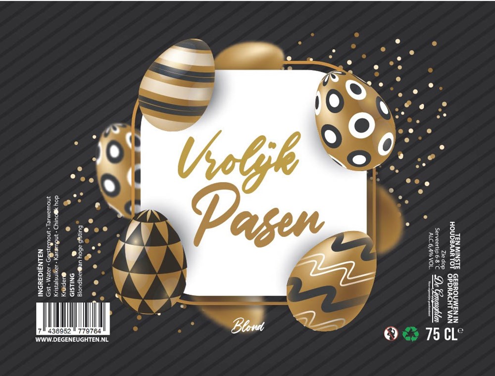 Speciaalbier Vrolijk Pasen Goud Zwart Blond - 75cl