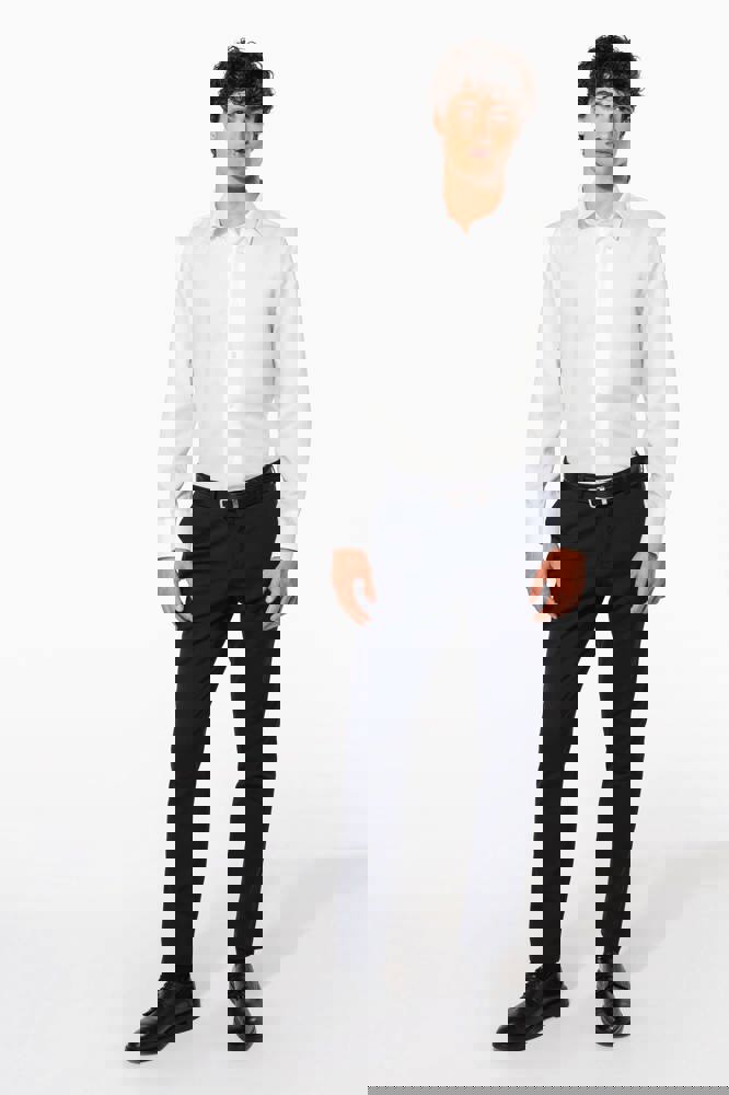 K522C - Getailleerd heren non-iron overhemd lange mouwen