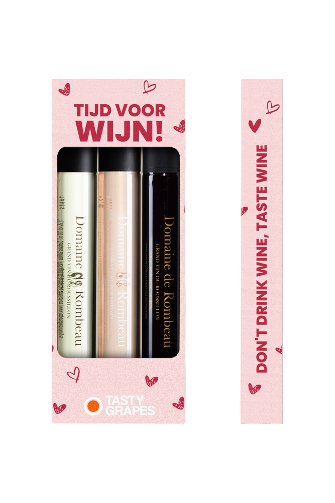 Tasty Grapes | Moments Proeverij | Domaine de Rombeau mix | 3x 100 ML | rPET | Tijd voor wijn!