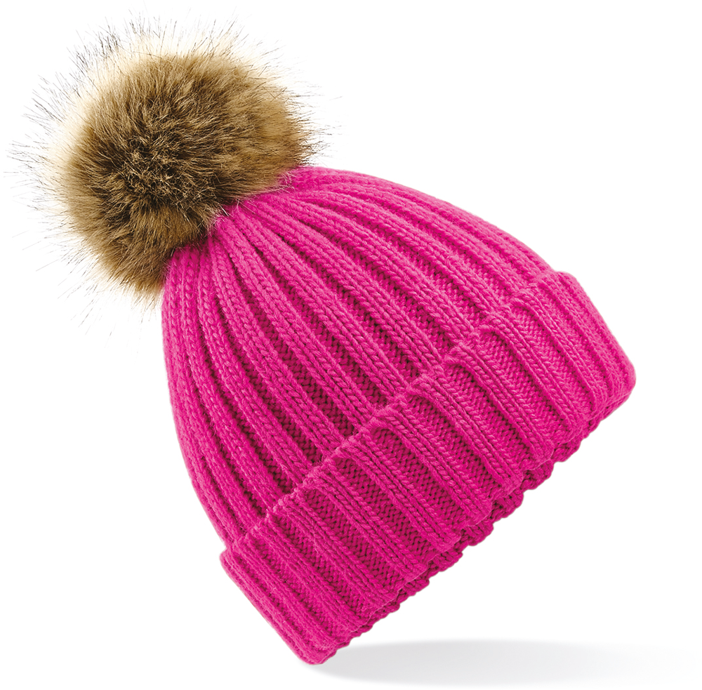 B412 - Pompon beanie - fuchsia