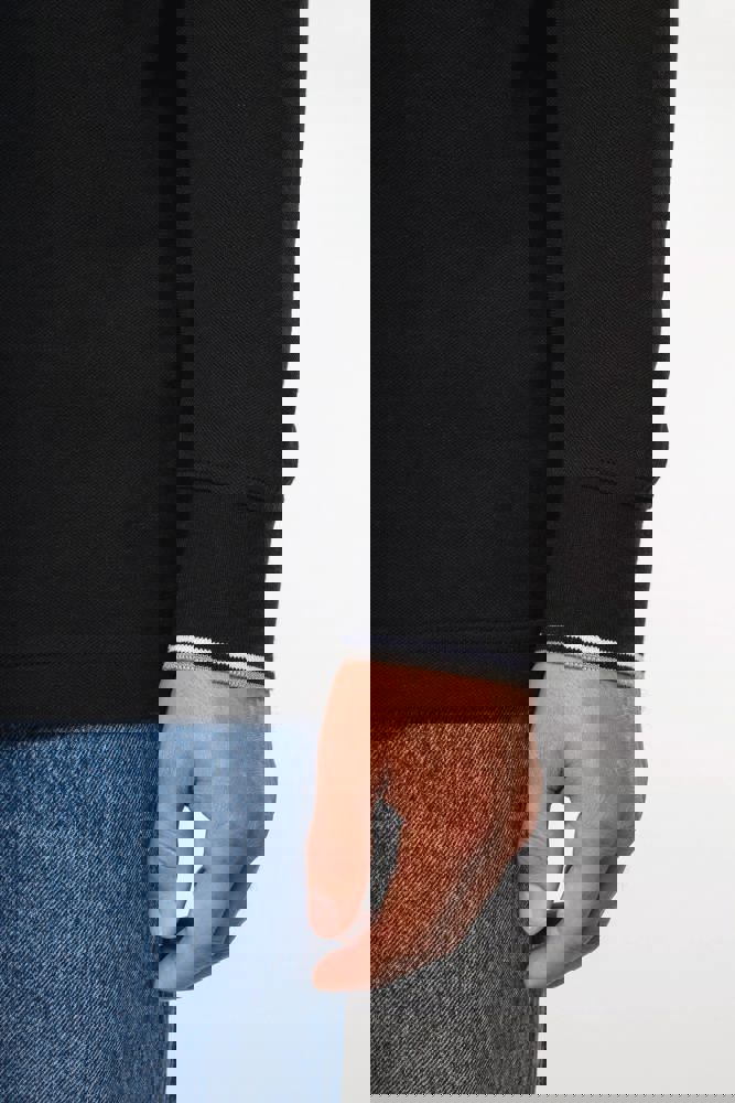 K280 - Heren polo van piquétricot met lange mouwen