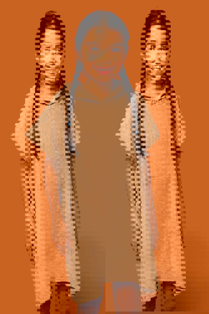 PA582 - Kinderponcho met capuchon van badstof