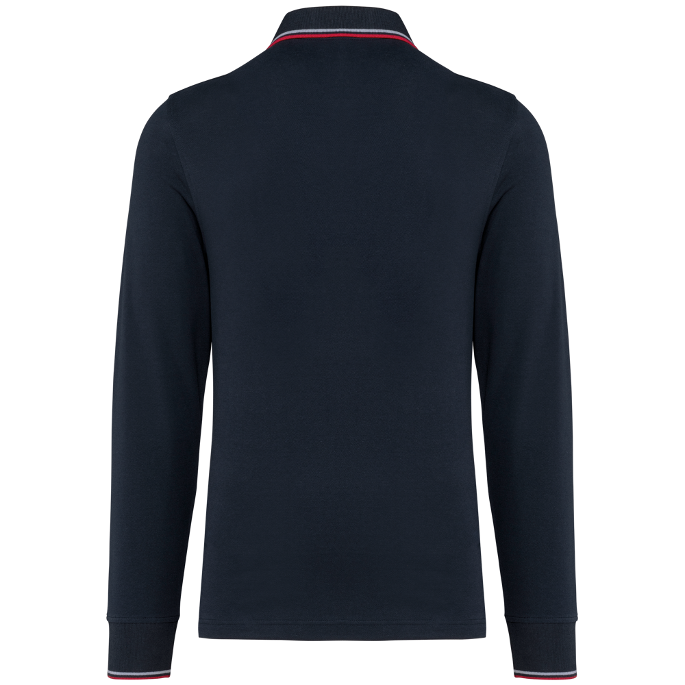 K280 - Heren polo van piquétricot met lange mouwen