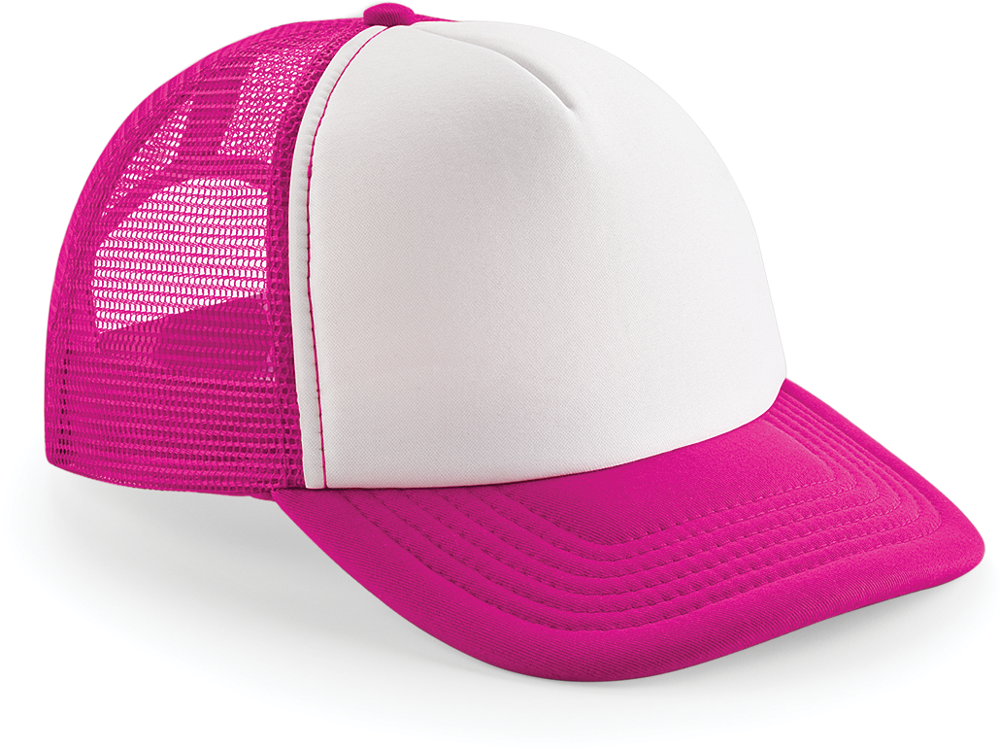 B645 - Vintage Snapback Trucker - Fuchsia / White