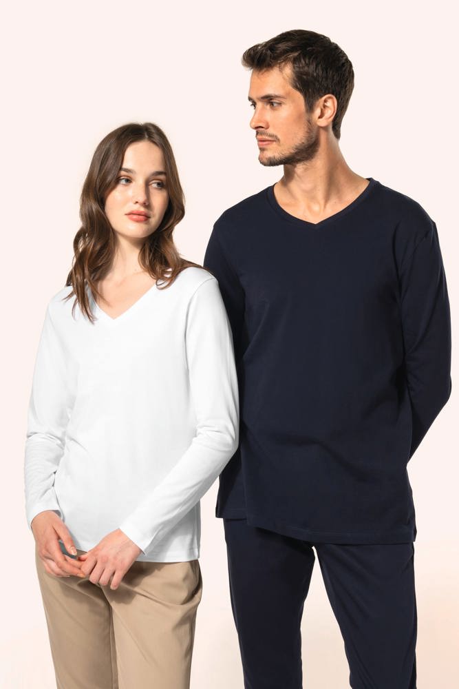 PK307 - Supima® dames-T-shirt V-hals lange mouwen