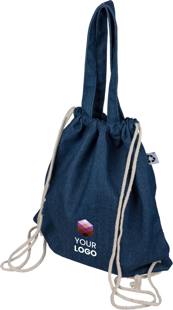 Gerecycled denim trekkoordrugtas Dex