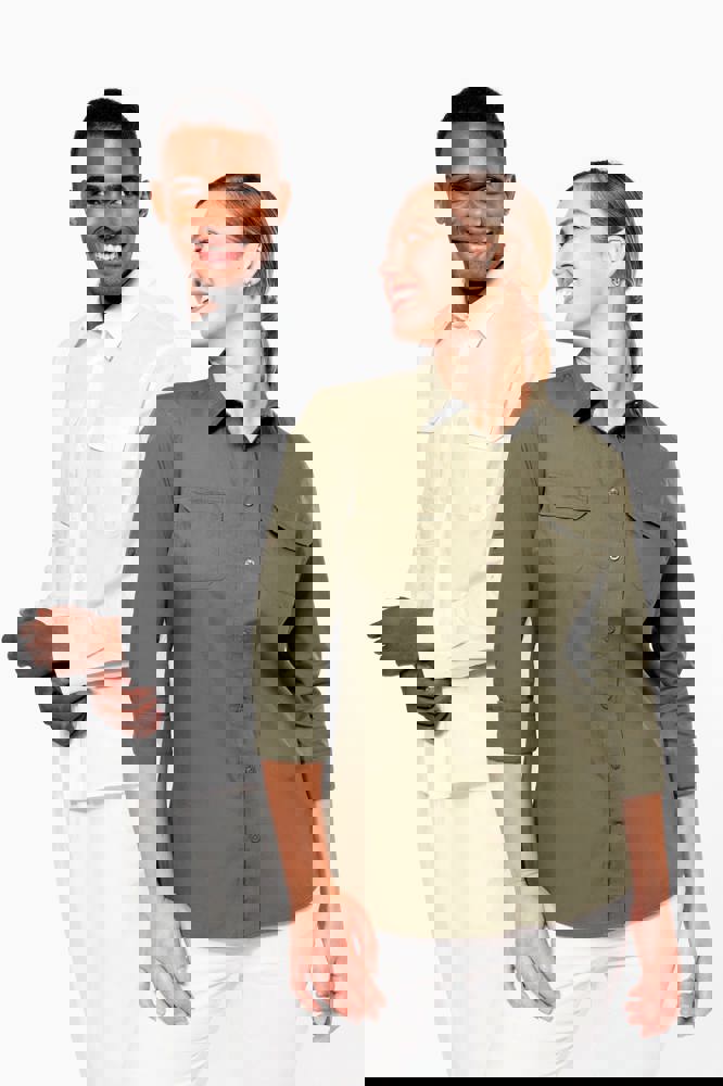 K591 - Damesoverhemd safari lange mouwen