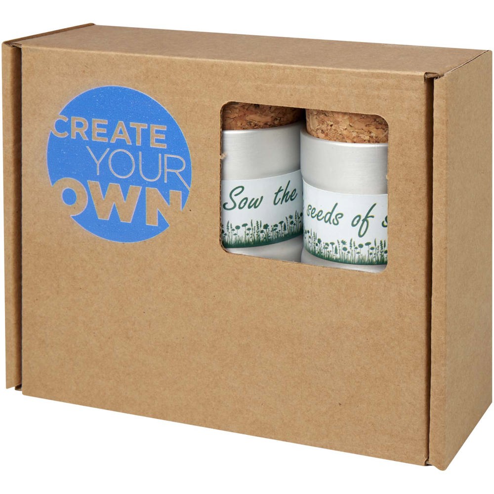 Hey Pots tuin voor op het bureau met bloemenmix, set van drie