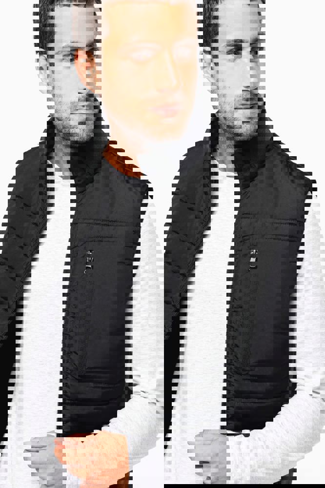 K6170 - Herenbodywarmer in twee stoffen
