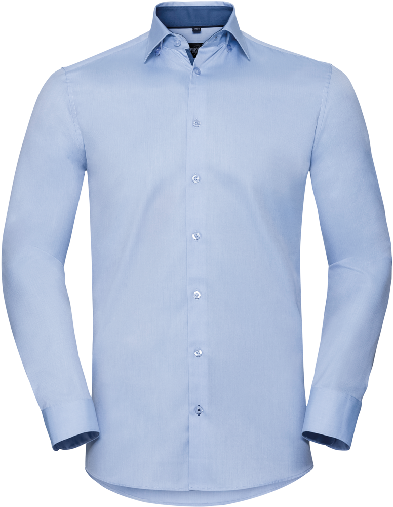 RU964M - Herringbone overhemd met lange mouwen