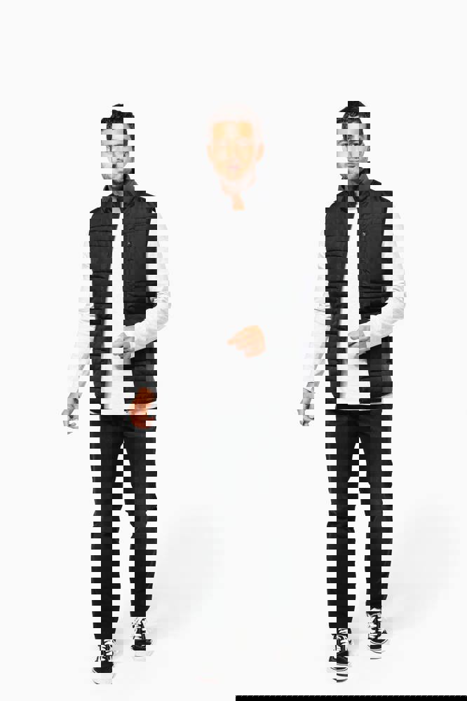 K6170 - Herenbodywarmer in twee stoffen