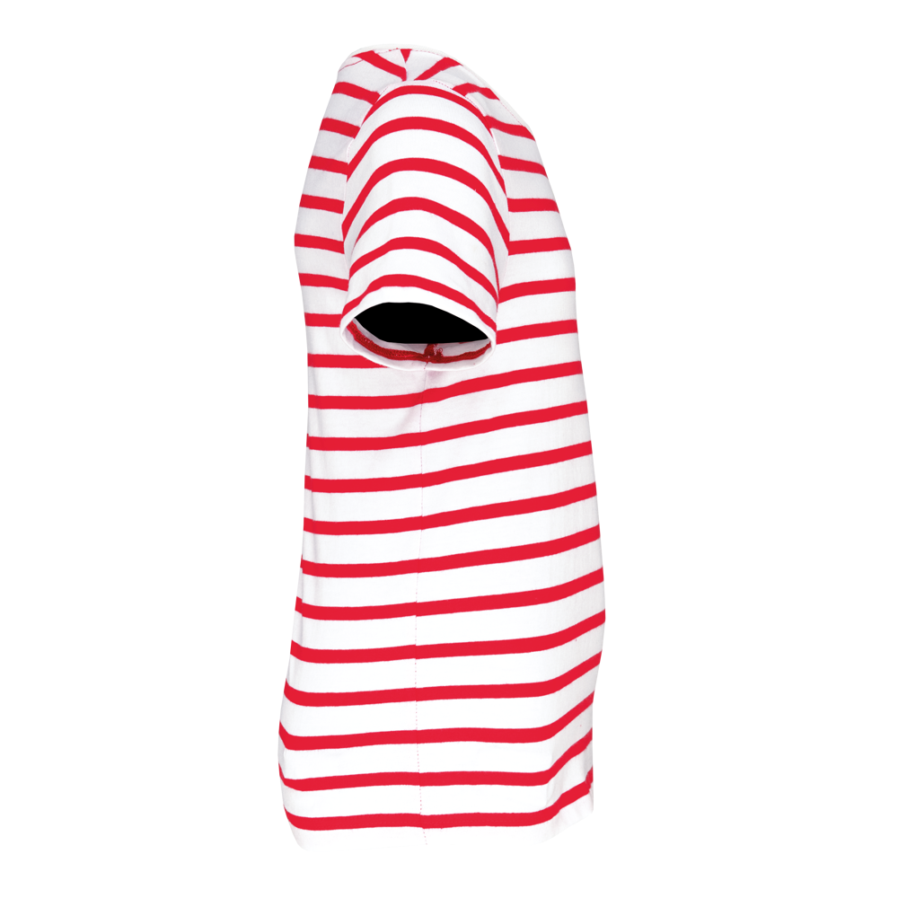 K379 - Gestreept T-shirt met zak en korte mouwen kids