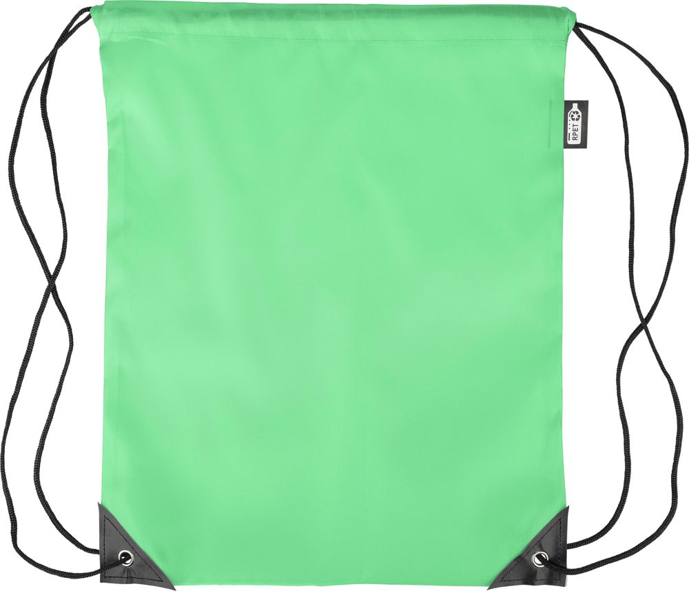 Gerecyclede rPET polyester (210D) trekkoord rugtas Enrique - lichtgroen