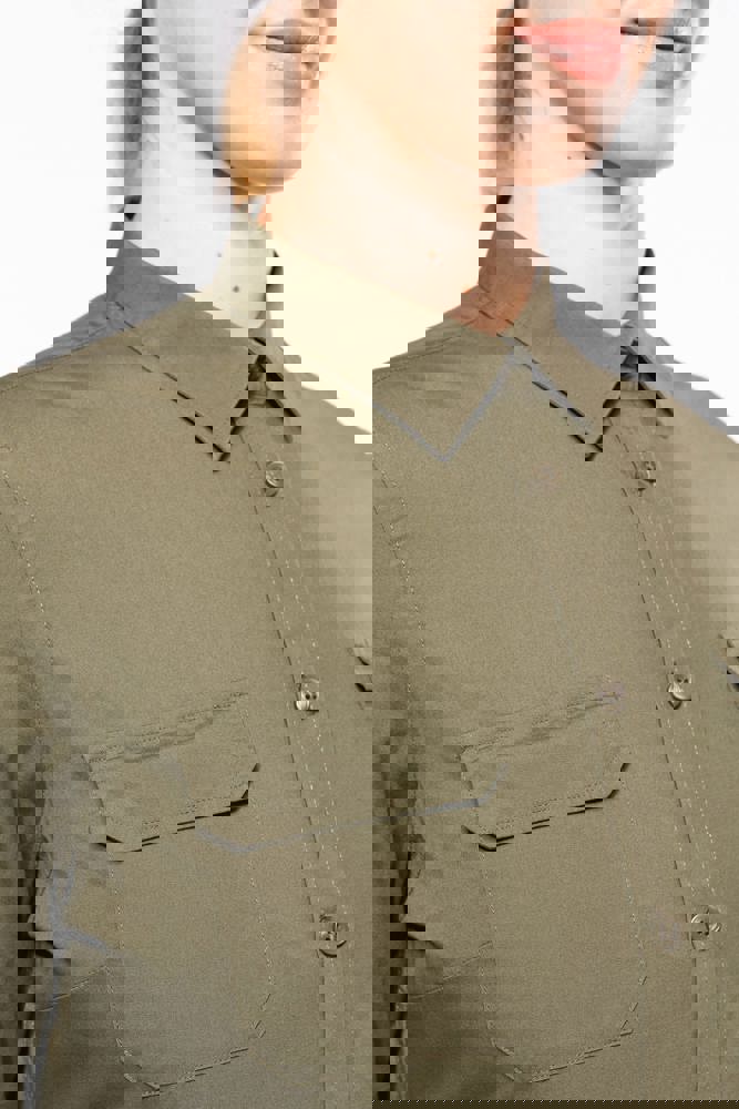 K591 - Damesoverhemd safari lange mouwen