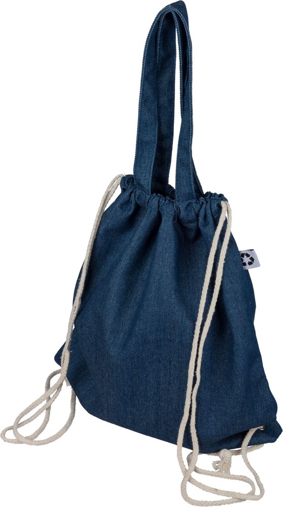 Gerecycled denim trekkoordrugtas Dex