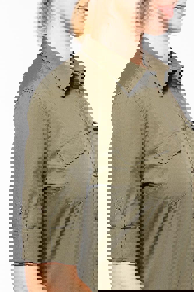 K591 - Damesoverhemd safari lange mouwen