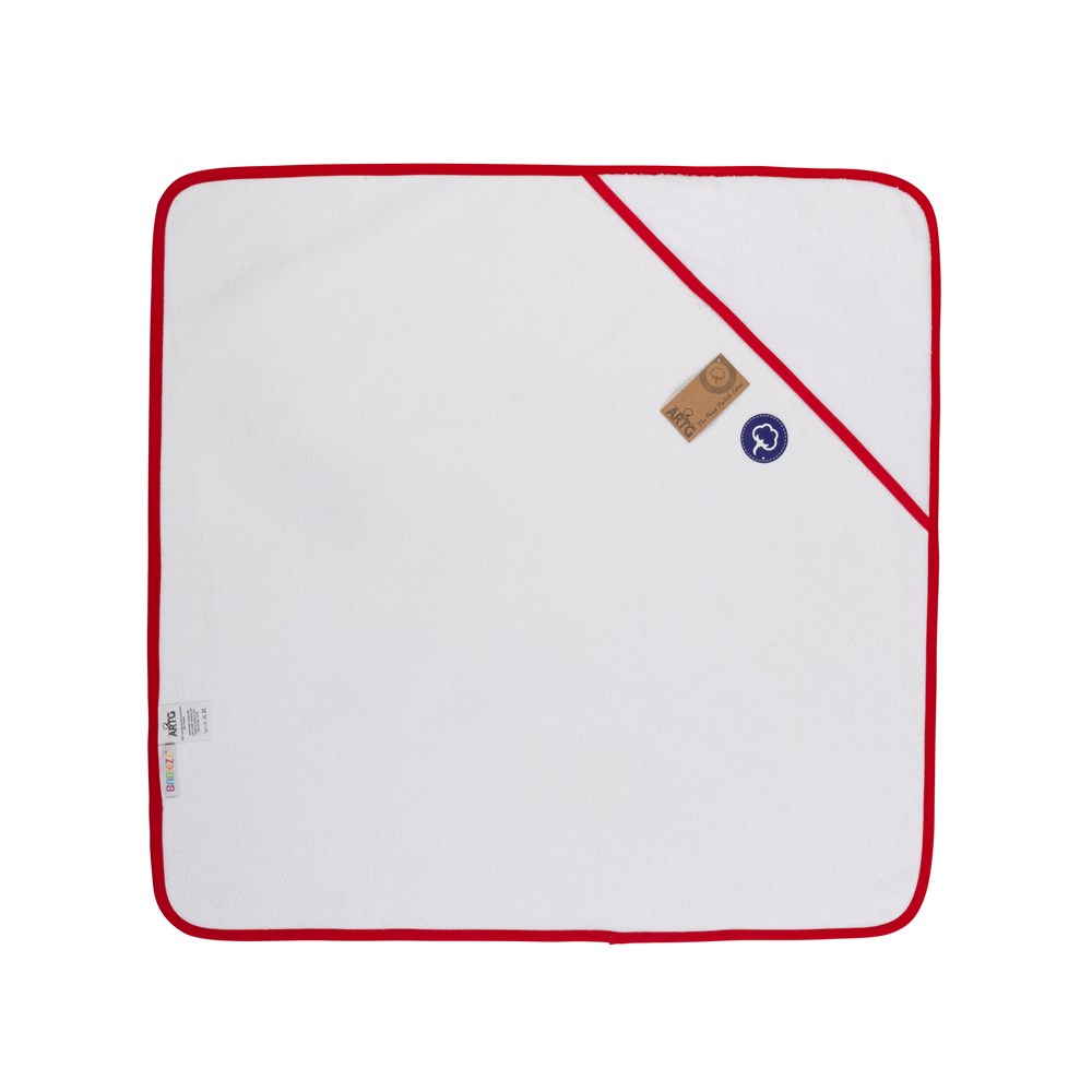 Babiezz® SUBLI Babyhanddoek White\Fire Red