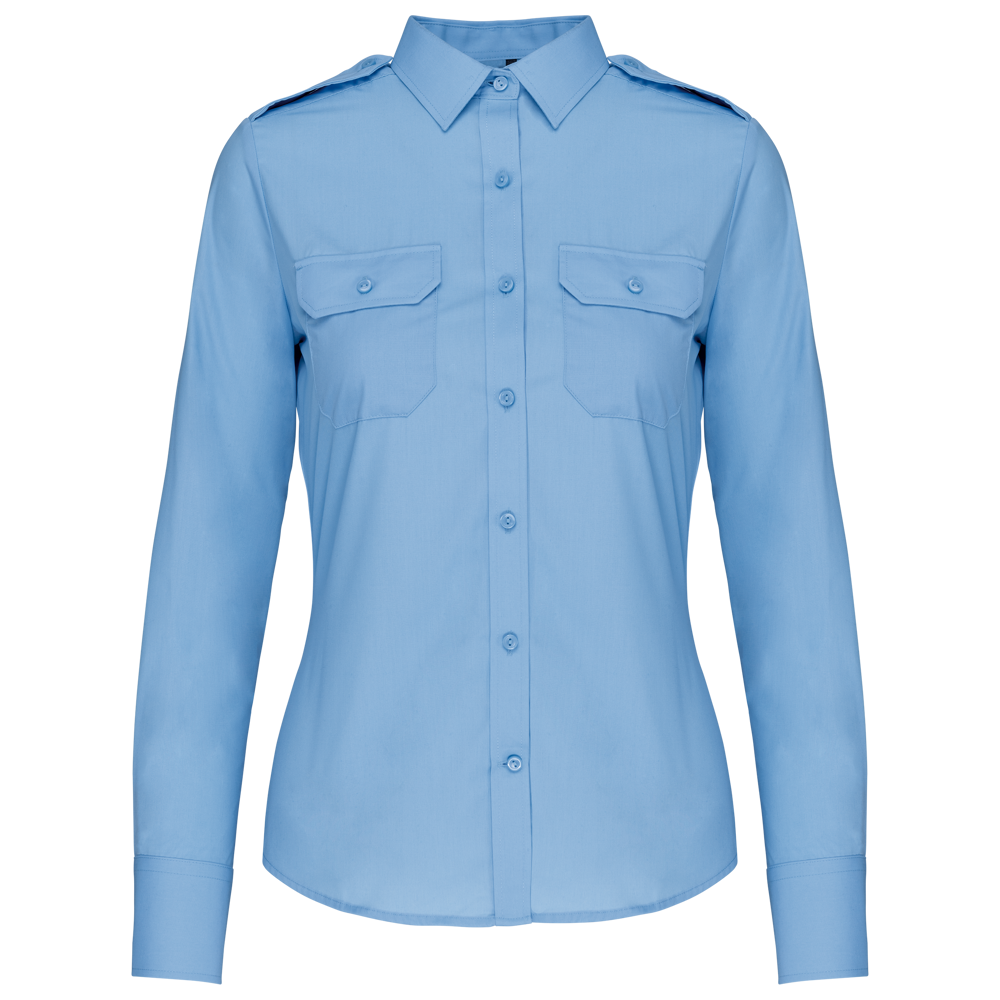 K506 - Damespilootoverhemd lange mouwen - Sky Blue