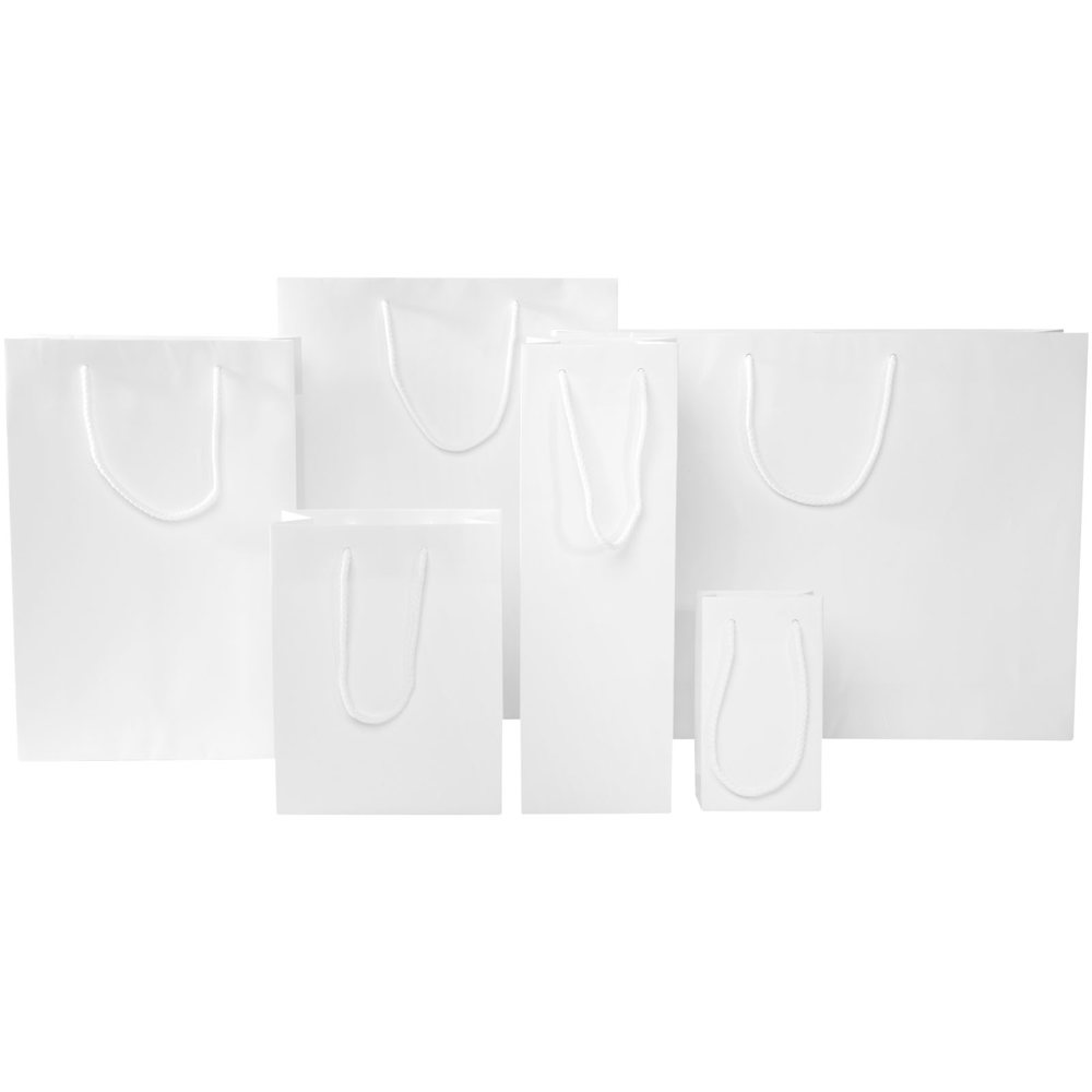 Handgemaakte 170 g/m2 integra papieren tas met PP woven handgrepen - 18 x 9 x 23 cm