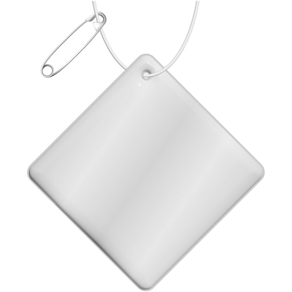 RFX™ H-09 kleine reflecterende pvc hanger met diamant - Wit