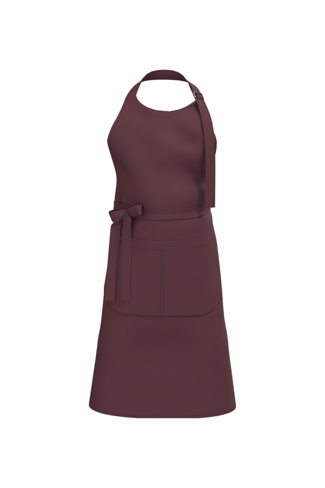 K8007 - Schort met zak van biologisch katoen - Dark Cherry