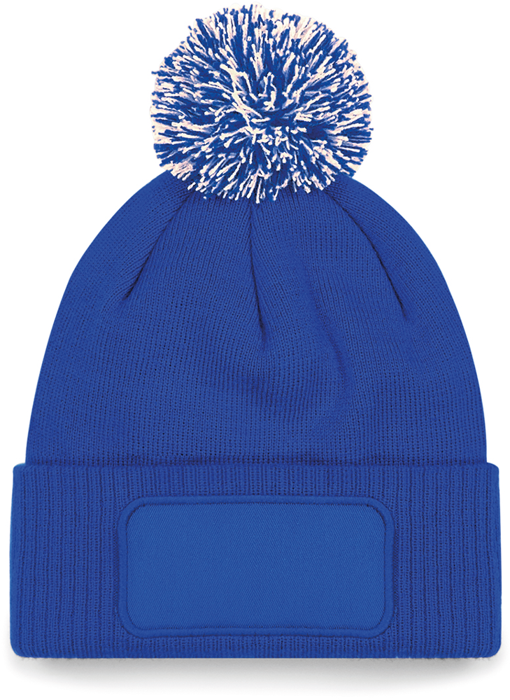 B443 - Snowstar® patch beanie - Bright Royal / Off White