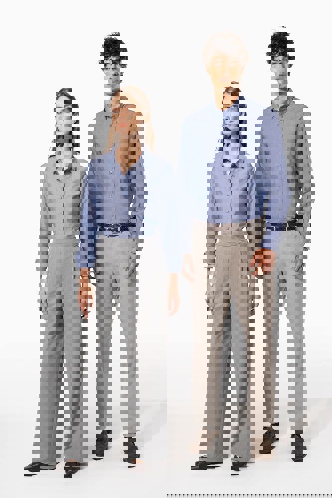 K534C - Dames Oxford blouse lange mouwen