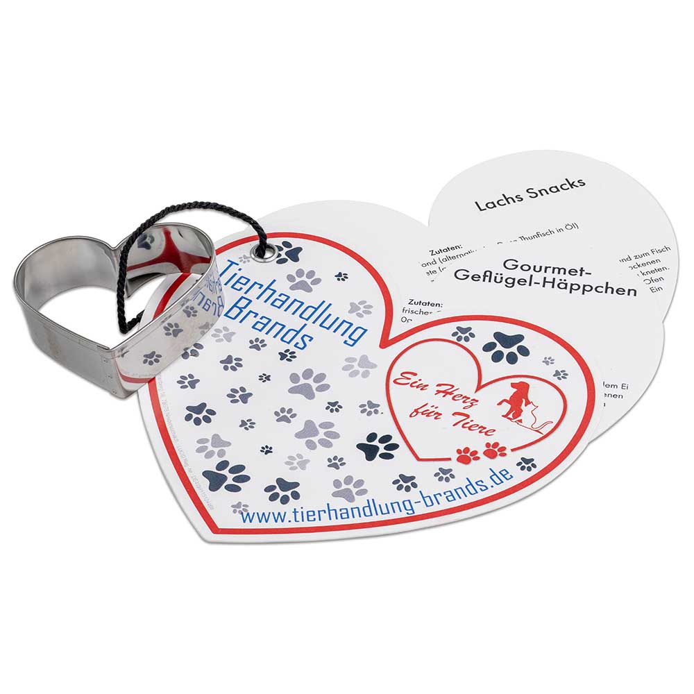 Bakvormpje  met hondentraktatie-receptenboek - hart - individueel