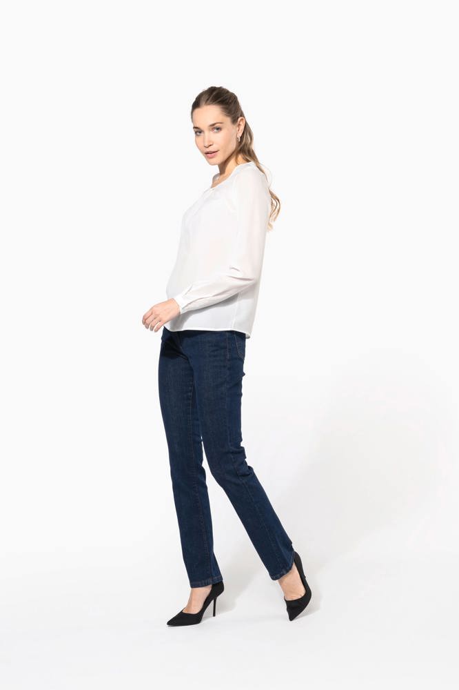 K5003 - Damesblouse in crêpe met lange mouwen
