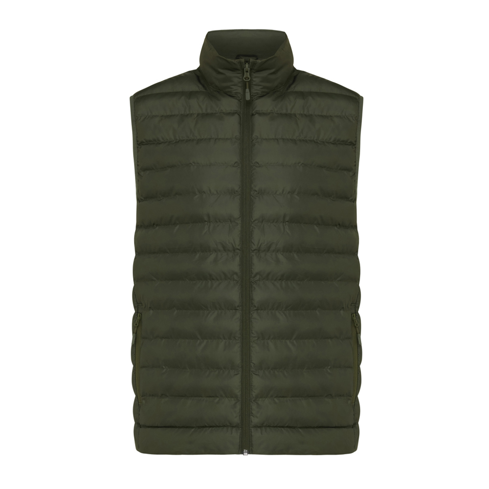 IQONIQ Meru heren gerecycled polyester bodywarmer - khaki (± PMS 18-0523 TCX)