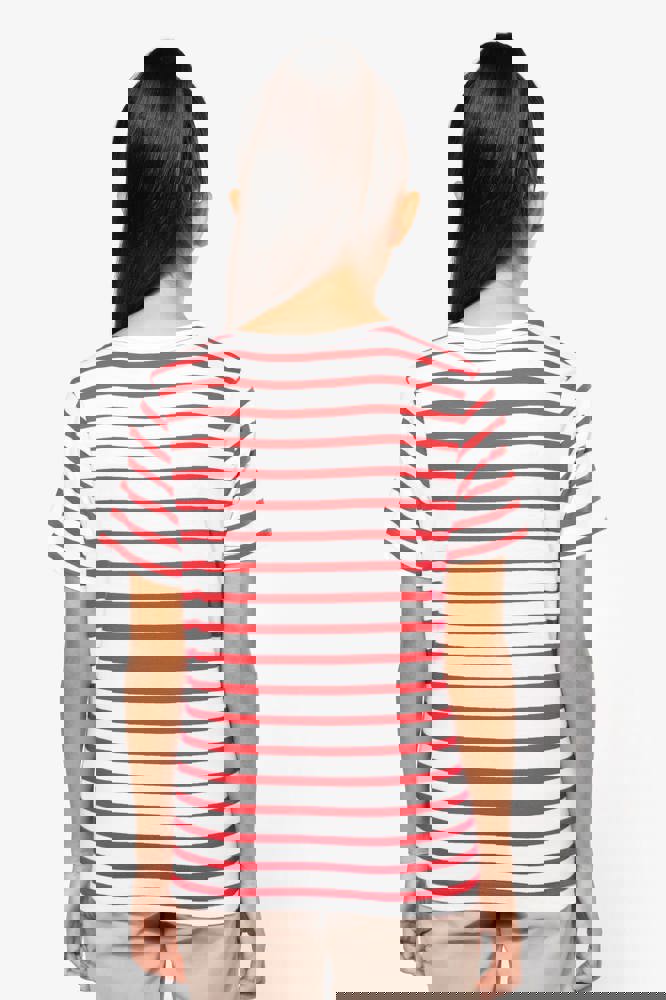 K379 - Gestreept T-shirt met zak en korte mouwen kids