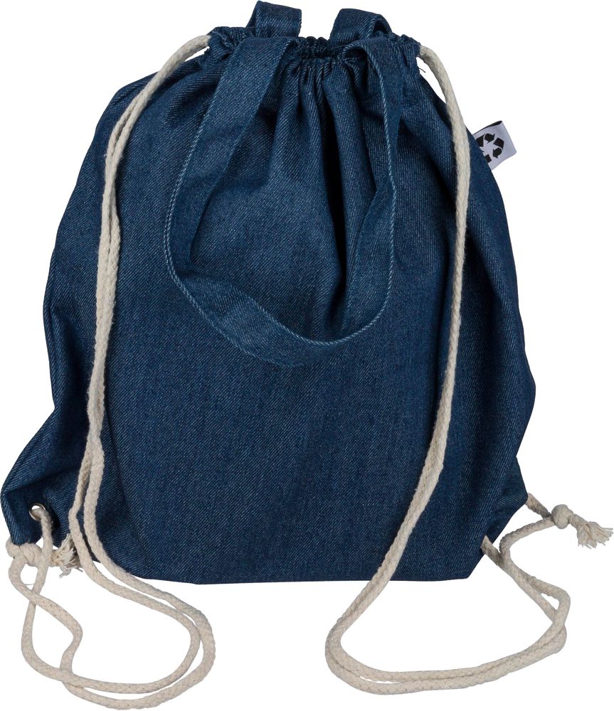 Gerecycled denim trekkoordrugtas Dex