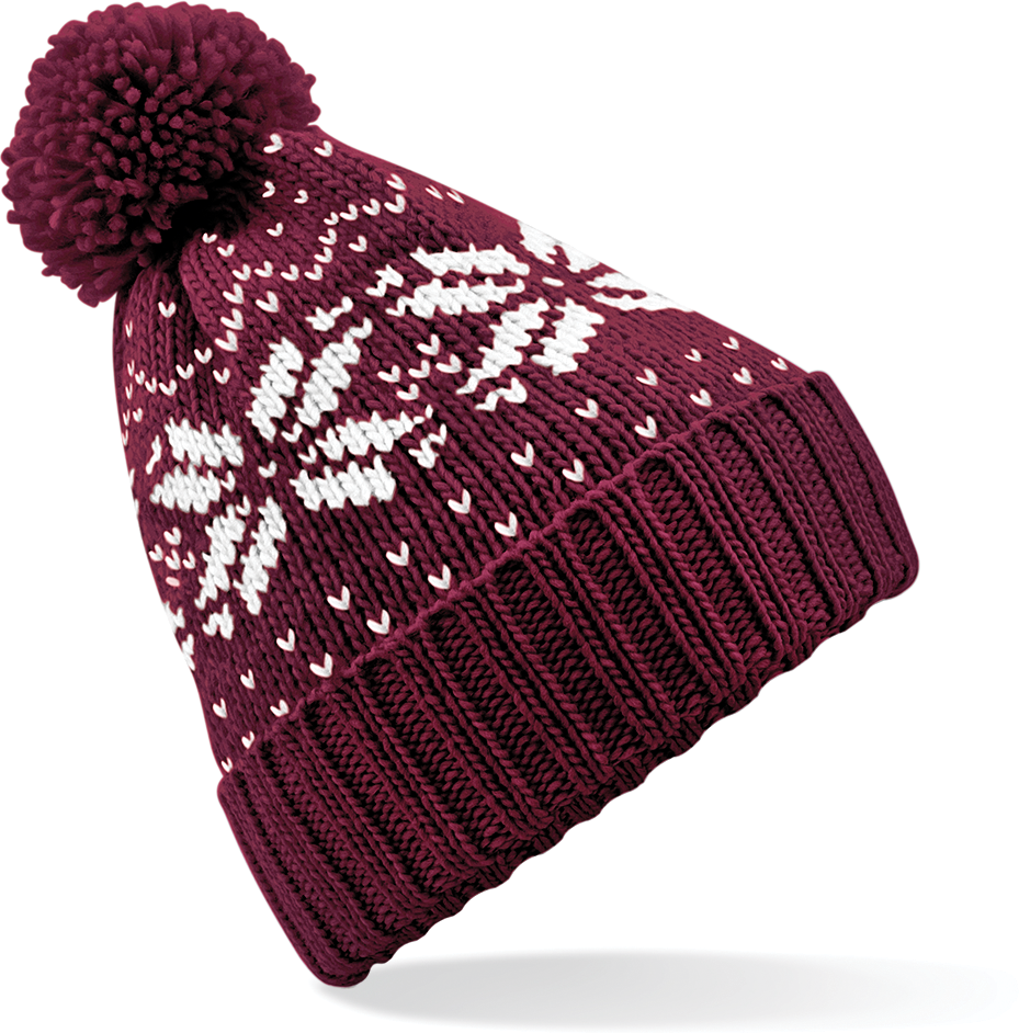 B456 - Muts Snowstar® jacquard - Burgundy / White