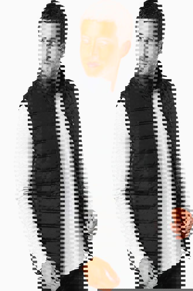 K6170 - Herenbodywarmer in twee stoffen