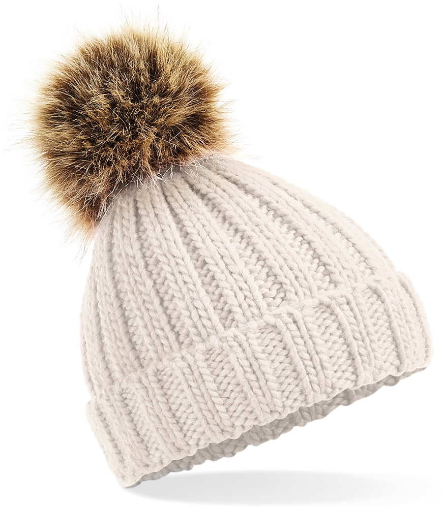 B412 - Pompon beanie - Oatmeal