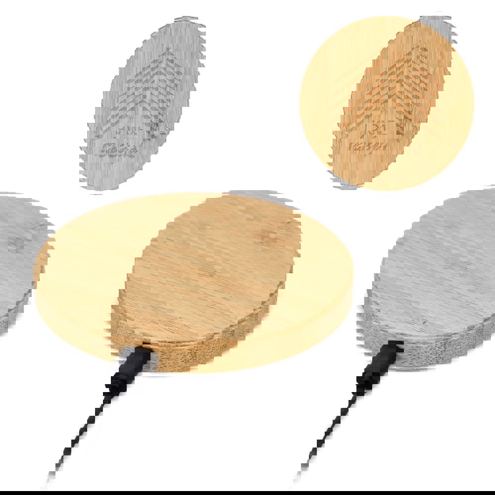 Draadloze oplader bamboe 15W